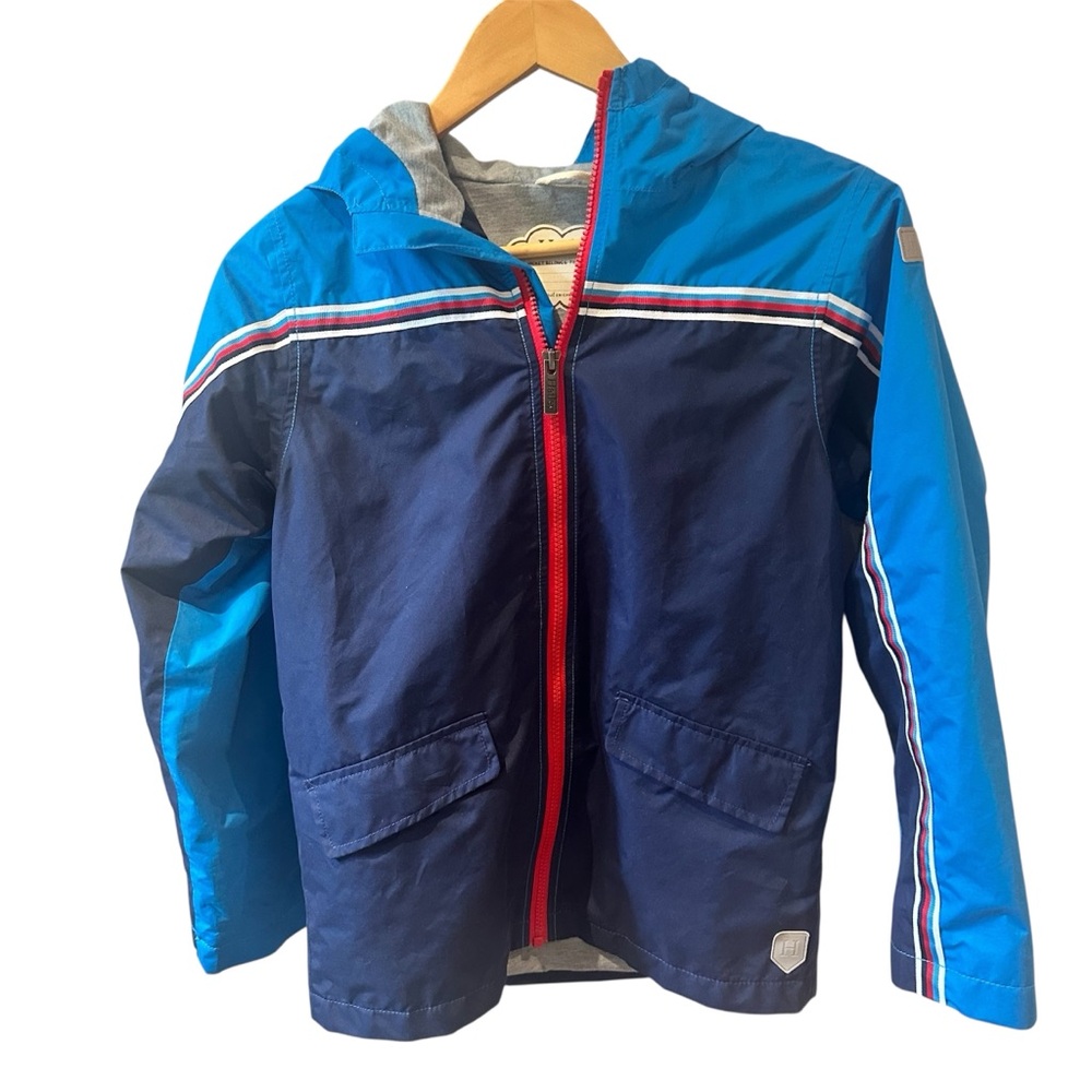 Hatley Nautical Microfiber Rain Jacket Size 12 Blue